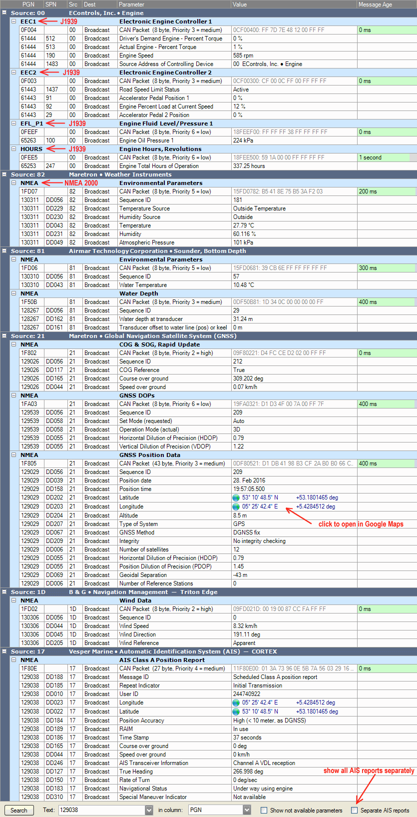 NMEA 2000 Messages